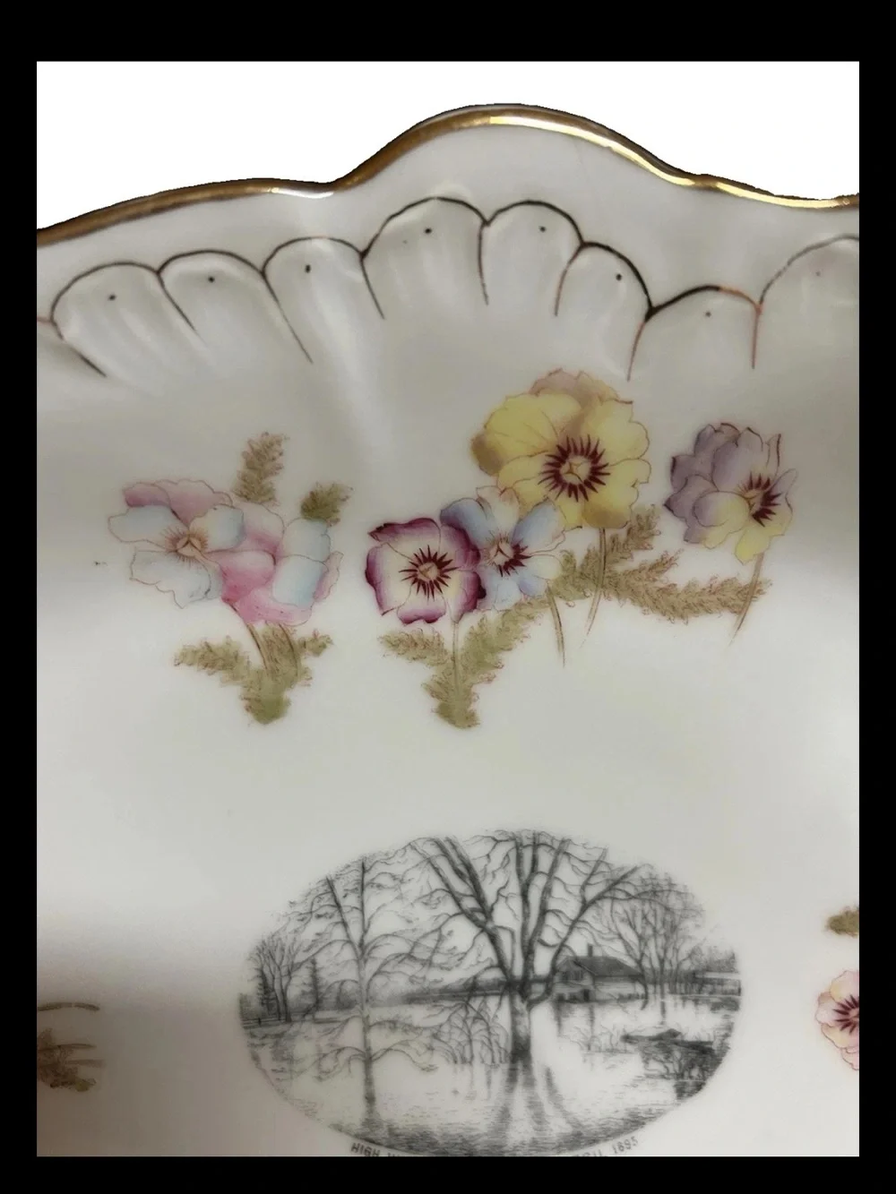 Antique W.W. Allen Penacook NH Serving Dishes Set Of 2 Transferware Germany
